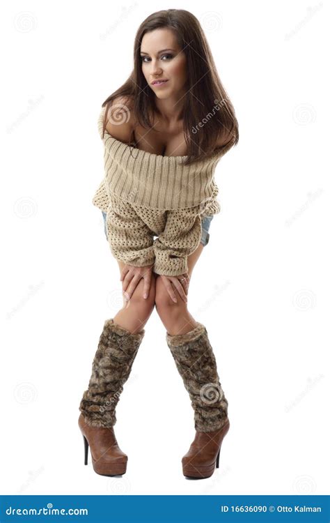 Brunette Woman Smiling On White Background Stock Photo Image Of Modern Braces 16636090