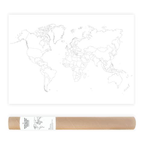 World Political Map Black And White A4 Size