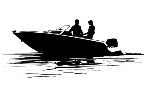 Premium Vector | Driving speed boat silhouette