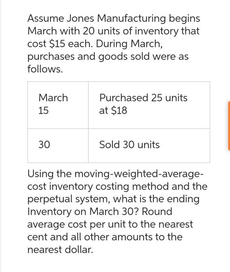 Answered Assume Jones Manufacturing Begins March Bartleby