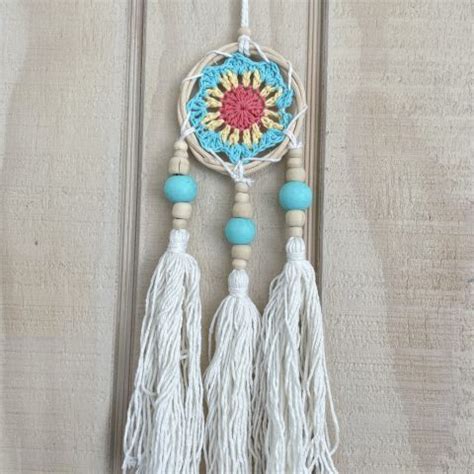 Dreamcatcher Macrame Small Aqua Seashell Story Kaikoura