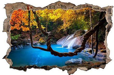 Fantasy See Wasserfall Natur Wandtattoo Wandsticker Wandaufkleber D