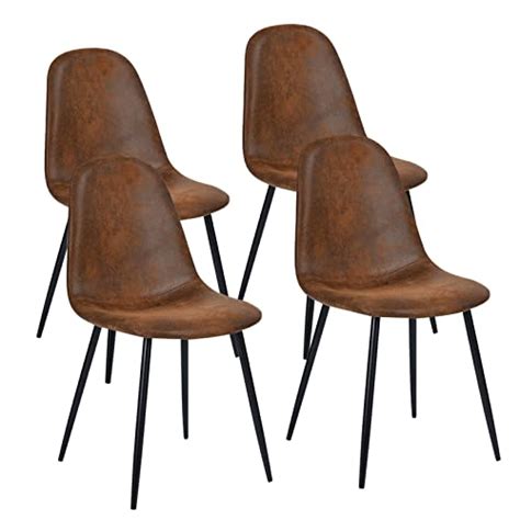 Fangflower Dining Chairs Set Of Faux Leather Upholstered Side Chairs