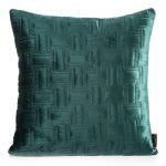 Dark Green Quilted Velvet Bedspread With Geometric Design