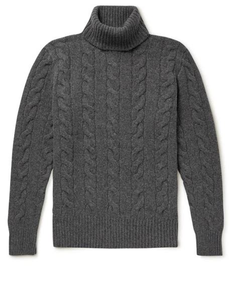 Polo Ralph Lauren Cable Knit Wool And Cashmere Blend Rollneck Sweater