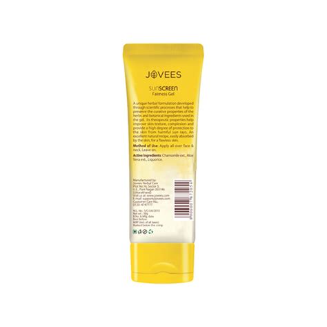 Buy Jovees Suncreen Fairness Gel Spf 25 With Aloe Vera For Oily