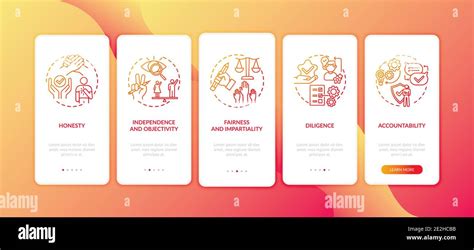 Ethical Journalism Principles Onboarding Mobile App Page Screen With