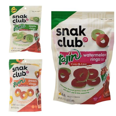 Snak Club Tajin Watermelon Rings 24 Oz Peach Rings 11