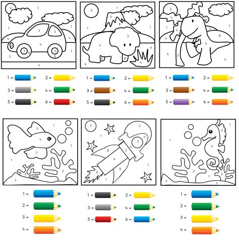 1 Sınıf Matematik Rakamları Boyama Resimdeki Rakamları doğru renge