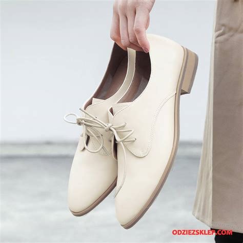 Damskie Mokasyny Damska Buty Sznurowane Wiosna Wygodne Moda Karmel ...