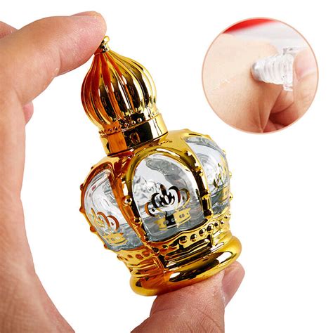 Glass Essential Oil Roller Bottle Gold Crown Shape Perfume Empty Bott N