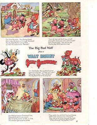 1934 Disney - Silly Symphony Big Bad Wolf, 3 Little Pigs from Good Housekeeping | eBay