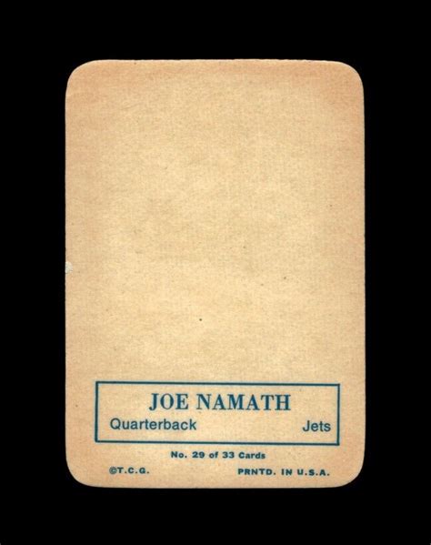 1970 Topps Glossy Inserts Set Break 29 Joe Namath EX EXMINT GMCARDS