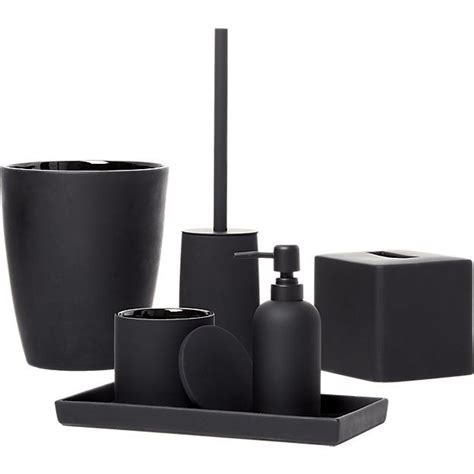 Rubber Coated Modern Black Bath Accessories Cb2 Black Toilet Black