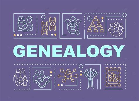 Genealogy Word Concepts Purple Banner Concept Genetic Site Vector