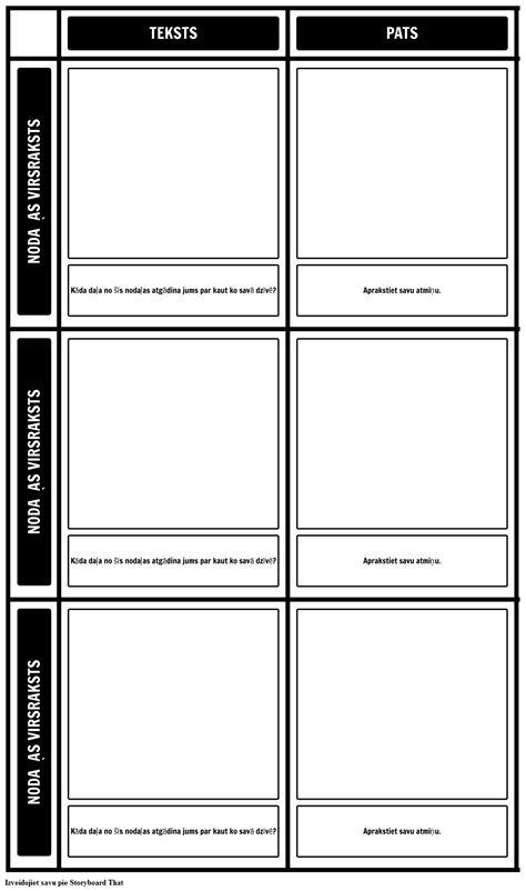 Teksts Self Grid Template Storyboard By Lv Examples