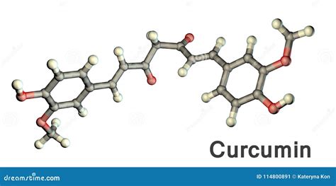 Curcumin Molecular Formula Chemical Structural Formula Cartoon Vector