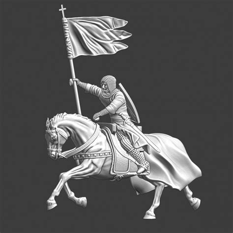 3D Printable Medieval Banner Knight charging by Northern Crusades ...