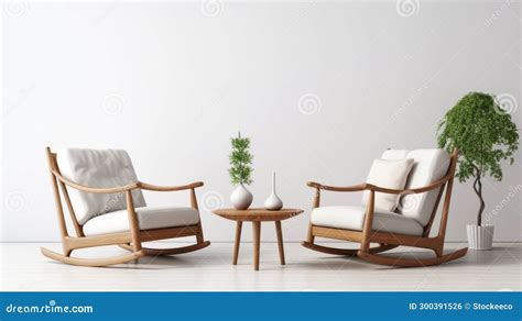 Zen Inspired Mid Century Modern Rocking Chairs For A Serene Space Stock