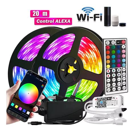 Tira Led Wifi Multicolor Rgb 5050 Rollo 20 Metros Para Alexa Meses