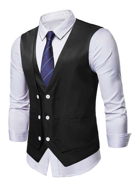 Manfinity Men 1pc Double Breasted Blazer Vest Shein Uk