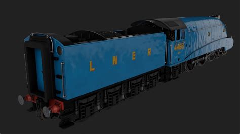 Mallard steam train 3D model animated rigged | CGTrader