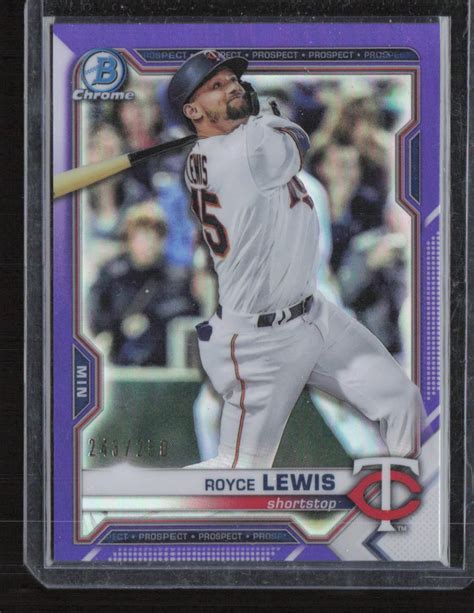 Bowman Chrome Bcp Royce Lewis Purple Near Mint Ebay