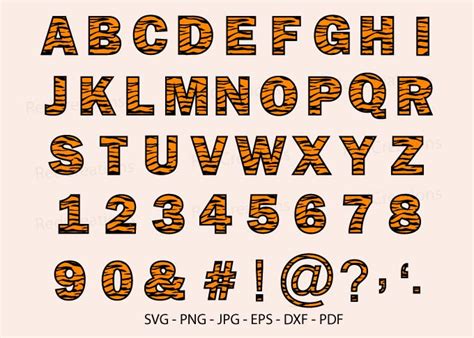 Tiger Print Letters Alphabet, Tiger Font Graphic by RedCreations ...