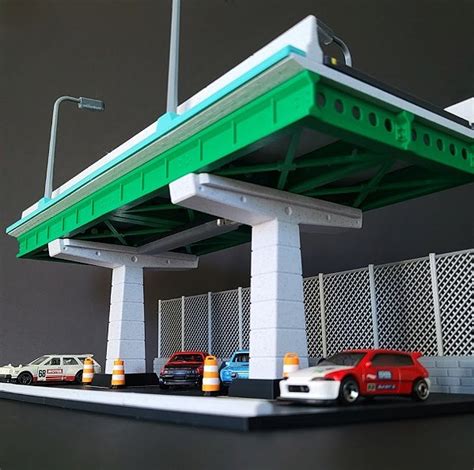 Diorama Hot Wheels Encontro De Tunados No Viaduto Para Miniaturas Metart Studio