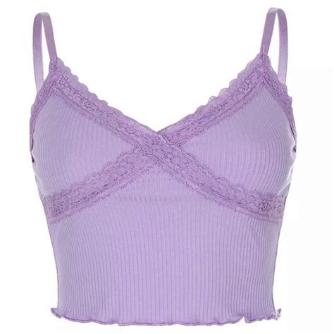 Lavender Lace Cami The Custom Movement In 2021 Lace Crop Tops Purple Tank Top Aesthetic