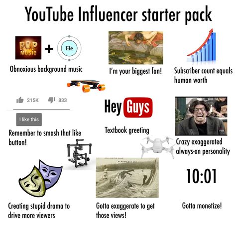 Youtube Influencer Starter Pack R Starterpacks