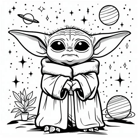 40 Dibujos de Bebé Yoda para colorear Kleur v Kind