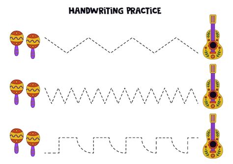 Tracer Des Lignes Pour Les Enfants Maracas Et Guitare Dessin S La