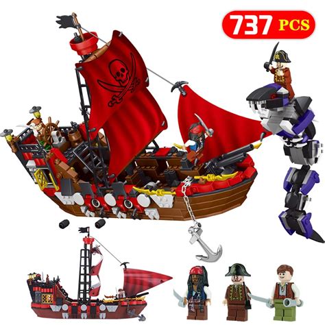 Hot 737pcs Diy Pirates Of The Caribbean Blocks Compatible Legoingly