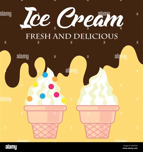 póster de helados para heladería ilustración vectorial Imagen Vector