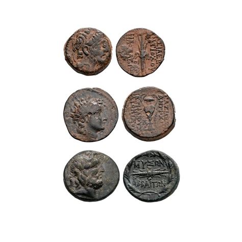 Seleucidische Rijk Frygië Mysia Abbaitis Lot of 3 Æ coins 2nd