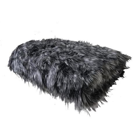 Plutus Wolf Faux Fur Grey Luxury Throw