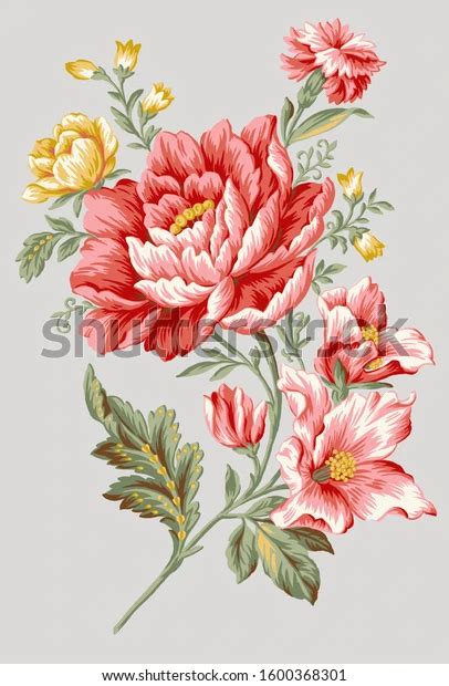 Flower Spring Plant Vintage Floral Stock Illustration 1600368301