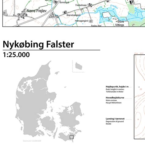 Nykøbing Falster 1 25 000 Danmark Vægkort Nordisk Korthandel