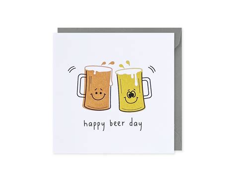 Birthday Card Beer Birthday Card Happy Beer Day Card Funny Etsy Uk