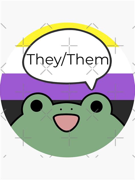 Theythem Non Binary Flag Pride Frog Sticker For Sale By Olivks