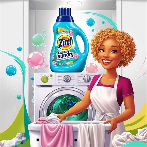 Gel Or Liquid Laundry Detergent Advertising Illustration Premium AI