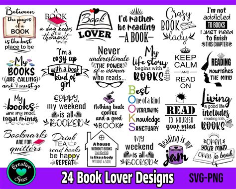 Reading SVG Bundle Book SVG Reading Quotes Svg Book Lover Etsy