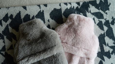 Faux Fur Hot Water Bottles Pink Or Grey Natural Bed Company