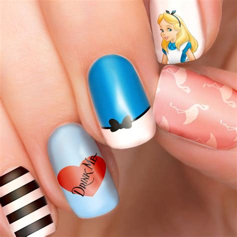 Alice In Wonderland Nail Polish Stickers Illustrated Nail Etsy UK