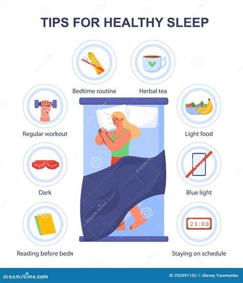 Tips For Healthy Sleep Vector Concept Stock Illustration Illustration