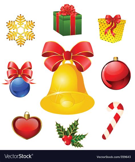 Christmas Objects Royalty Free Vector Image Vectorstock