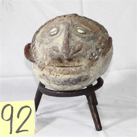 Papua New Guinea Pottery Clay Spirit Head Ancestor