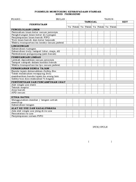 Formulir Monitoring Ipcn Pdf