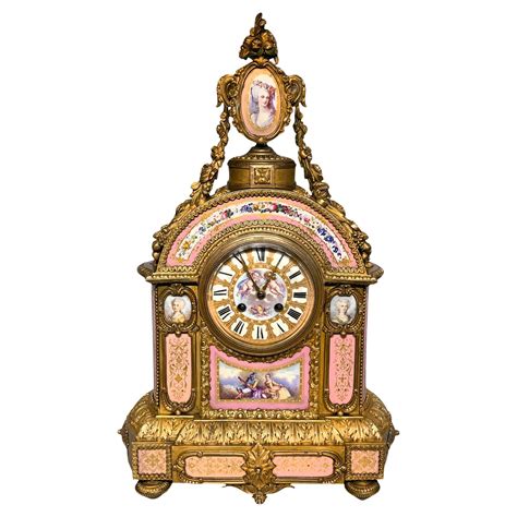 French Ormolu Bronze S Vres Porcelain Mantle Clock Vincenti Et Cie